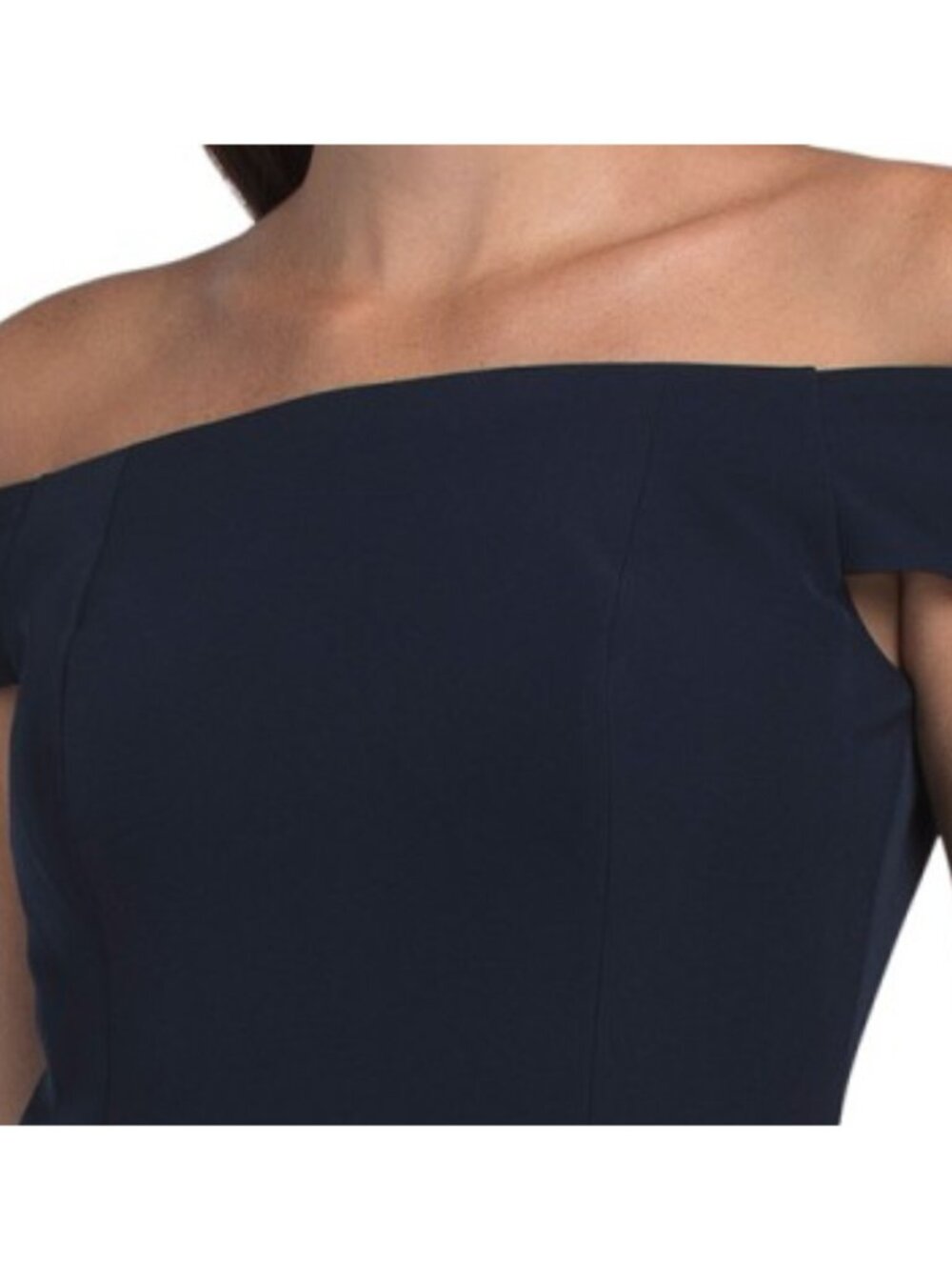 VINCE CAMUTO Scuba Off The Shoulder Ruffle Front Dress - Picture 3 of 5